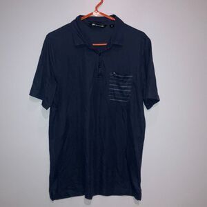 Travis Mathew Navy Polo Short Sleeve Top Medium Golf Business casual #780